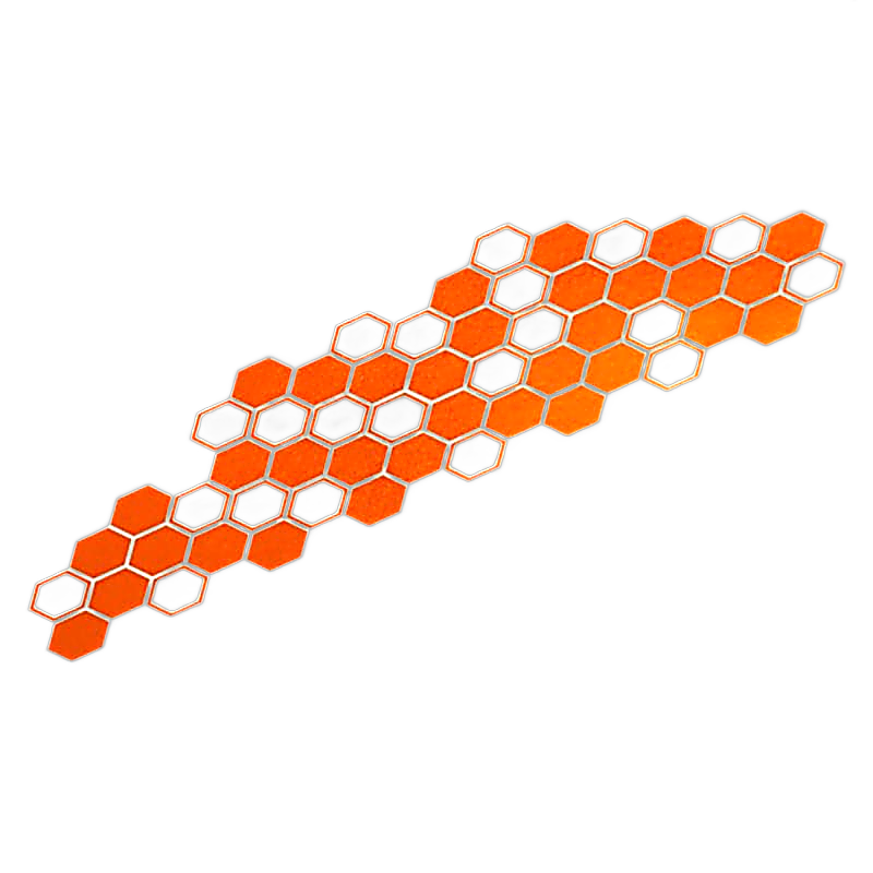 Foliatec Car design sticker Hexagon - Orange chrome matt