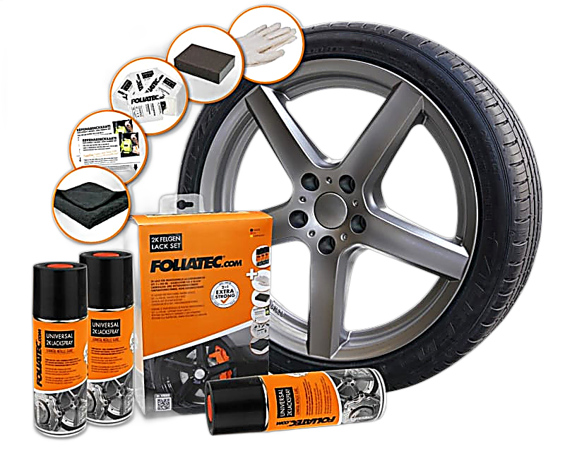 Foliatec 2K Felglakk sett - Gunmetal Metallic Glossy